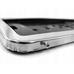 2x RAMKA POD REJESTRACJE NIERDZEWNA +WKRĘTY | INOX